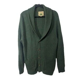 O'Hanlon Mills Cardigan Sweater Men’s Size XL Green Knit Pockets Buttons Irish